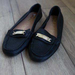 Calvin Klein black leather loafers - brand new